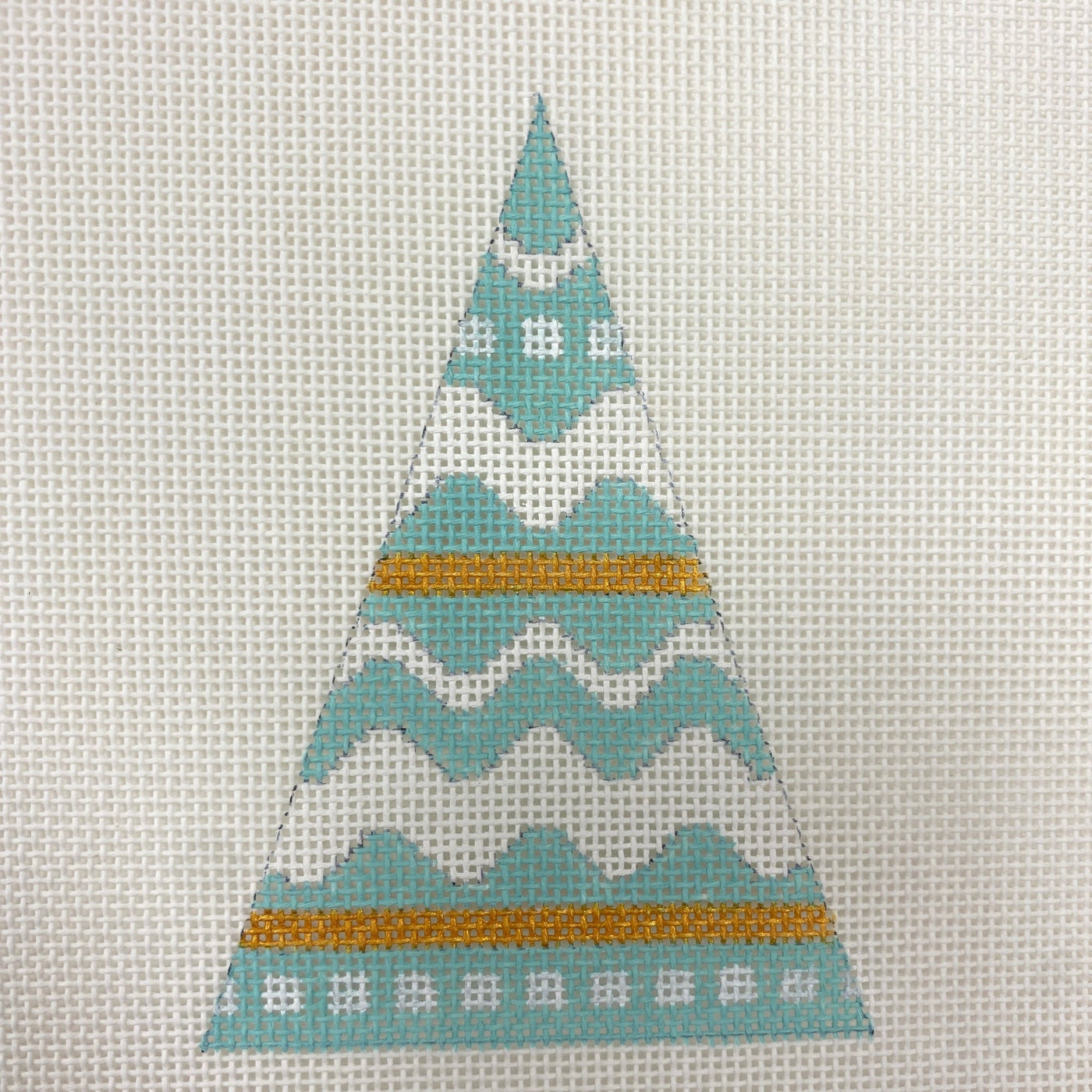 Christmas Tree Ornament - Ric Rac needlepoint canvas - Bargello Needlepoint