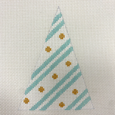 Christmas Tree Ornament - Stripes/Dots needlepoint canvas - Bargello Needlepoint