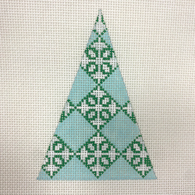 Christmas Tree Ornament - Tile needlepoint canvas - Bargello Needlepoint