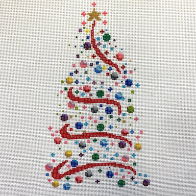 Christmas Twister Tree needlepoint canvas - Bargello Needlepoint