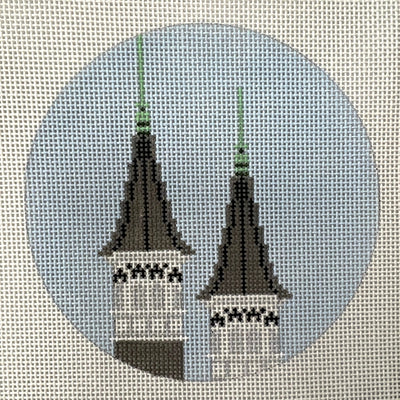 Churchill Downs Twin Spires Ornament needlepoint canvas - Bargello Needlepoint