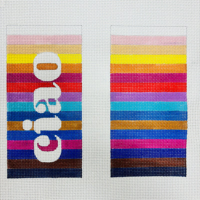 Ciao On Multicolor Stripes Double Sided Eyeglass Case needlepoint canvas - Bargello Needlepoint