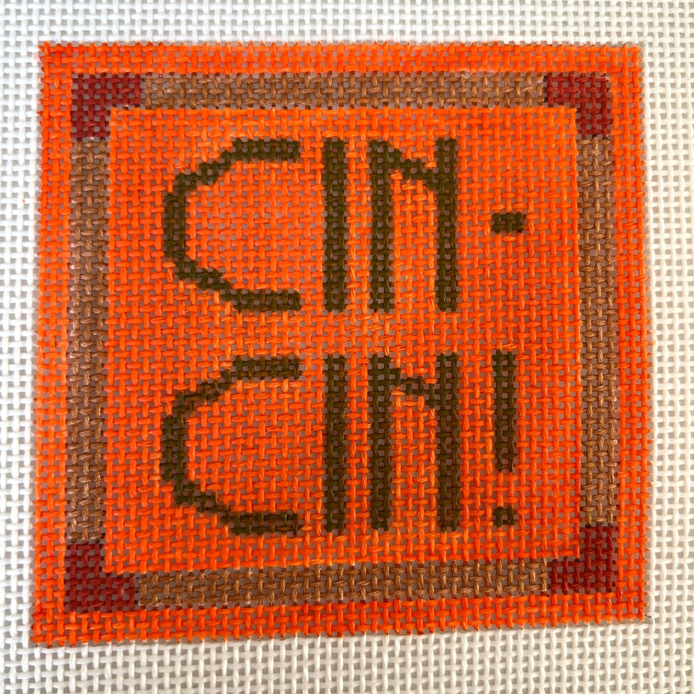 Cin - Cin Coaster needlepoint canvas - Bargello Needlepoint