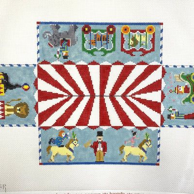 Circus Parade Brick Cover needlepoint canvas - Bargello Needlepoint