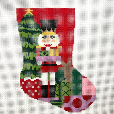 Classic Nutcracker Mini Stocking needlepoint canvas - Bargello Needlepoint