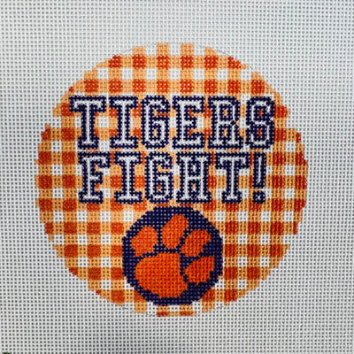 Clemson University Tigers Ornament needlepoint canvas - Bargello Needlepoint