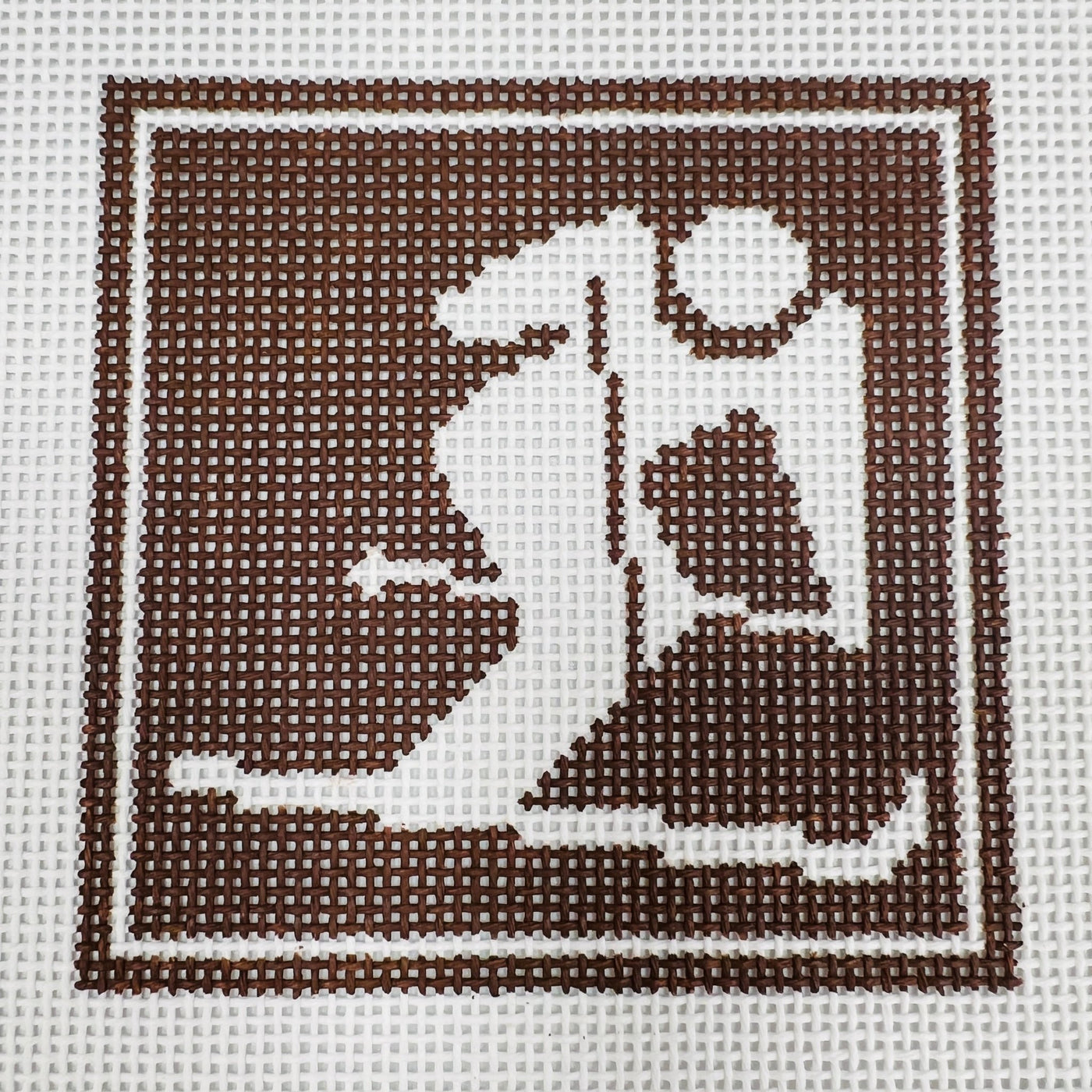 coaster - skiier needlepoint canvas - Bargello Needlepoint