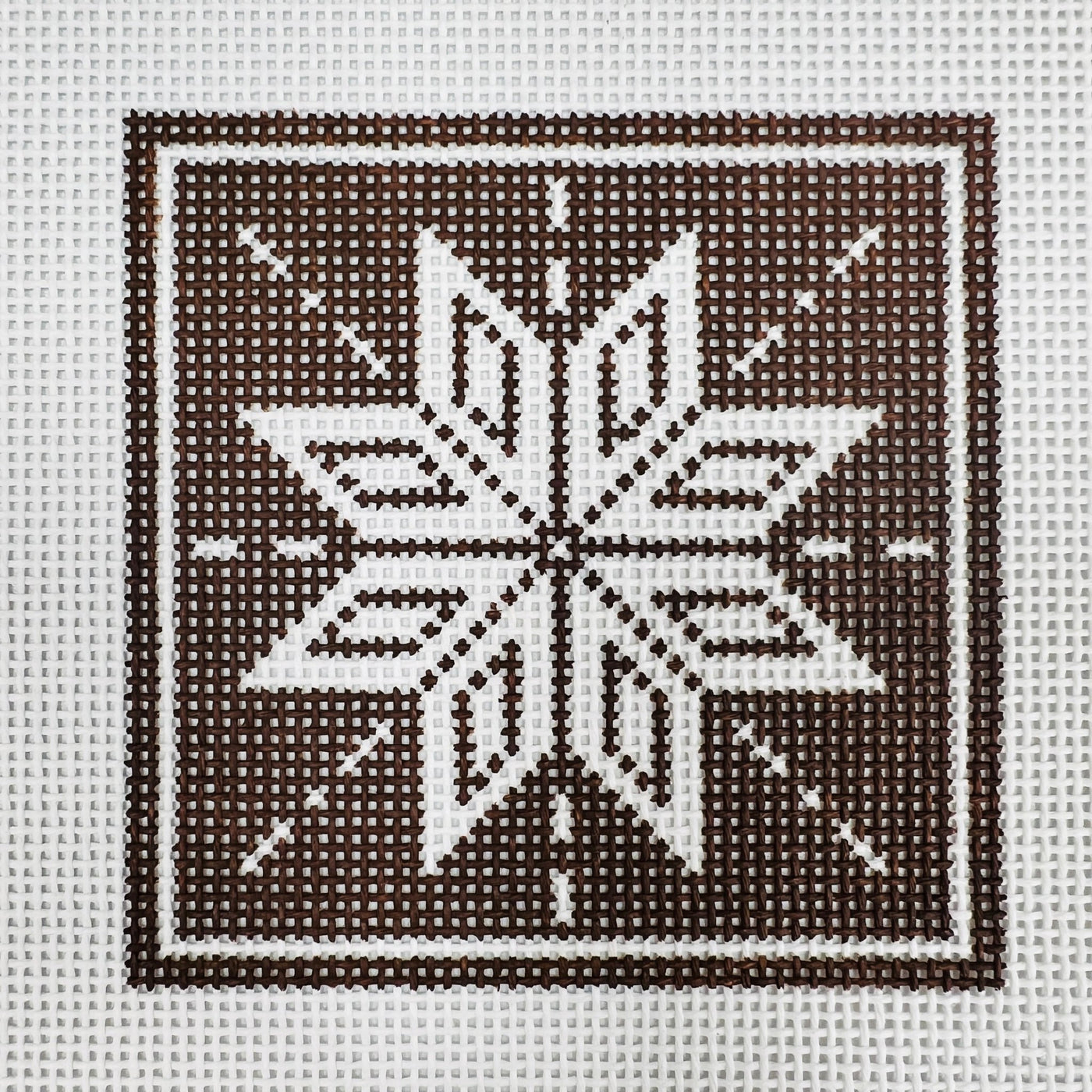 coaster - snowflake needlepoint canvas - Bargello Needlepoint