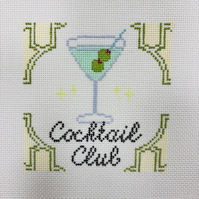 Cocktail Club Coaster needlepoint canvas - Bargello Needlepoint