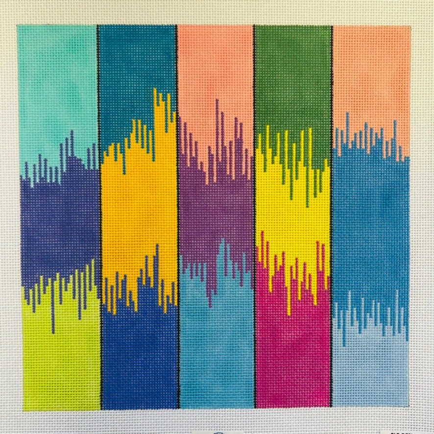 COLORFUL IKAT needlepoint canvas - Bargello Needlepoint