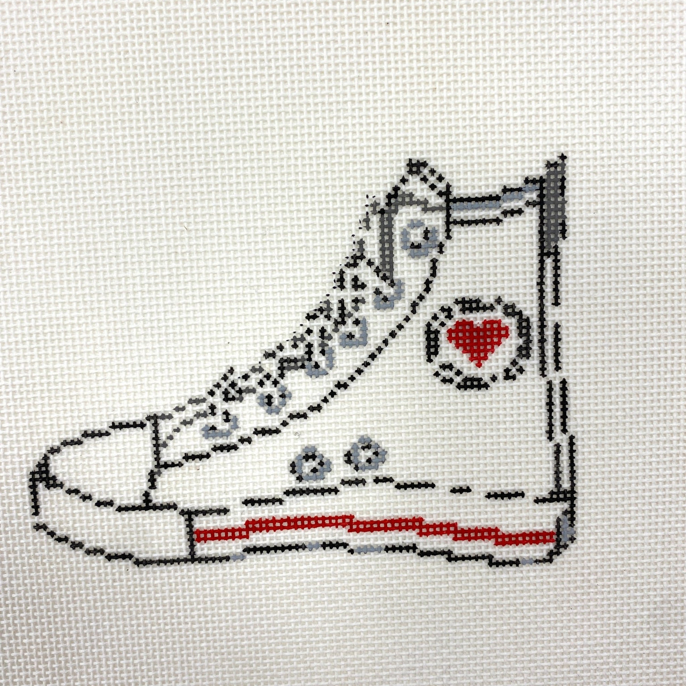 Converse Sneaker - white needlepoint canvas - Bargello Needlepoint