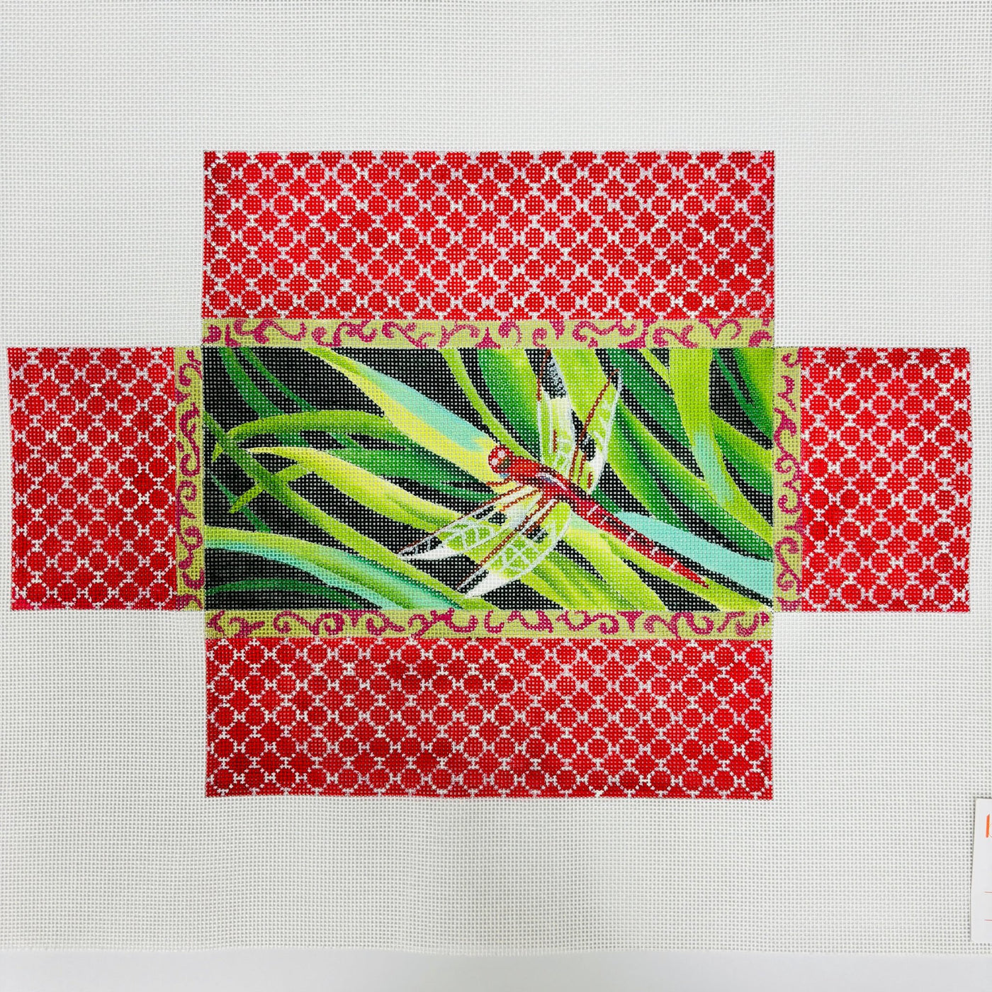 Cop Dragonfly Brick Cover needlepoint canvas - Bargello Needlepoint