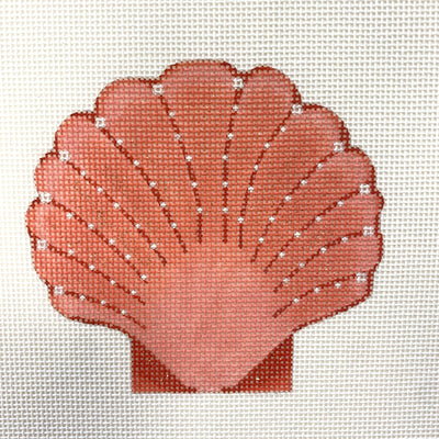 Coral Seaside Scallop needlepoint canvas - Bargello Needlepoint