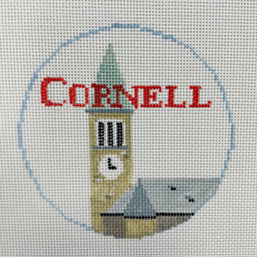 Cornell University Round Ornament needlepoint canvas - Bargello Needlepoint