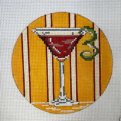 Cosmopolitan Round/Coaster needlepoint canvas - Bargello Needlepoint