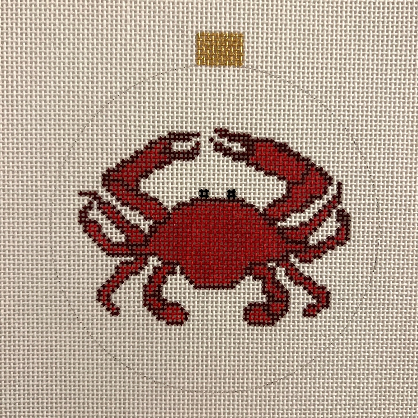 Crab Ornament - two colors available needlepoint canvas - Bargello Needlepoint