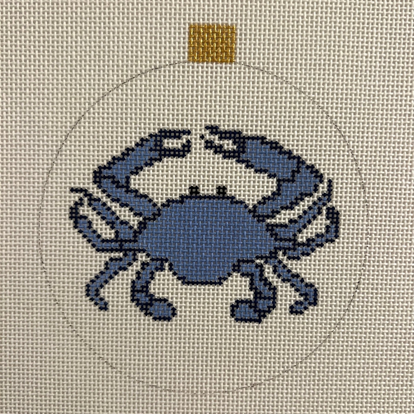 Crab Ornament - two colors available needlepoint canvas - Bargello Needlepoint