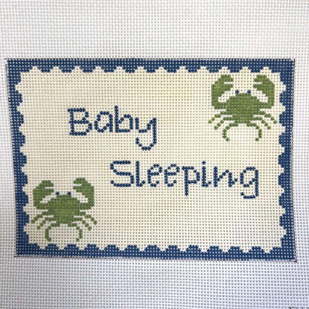 Crabs Baby Sleeping Sign needlepoint canvas - Bargello Needlepoint