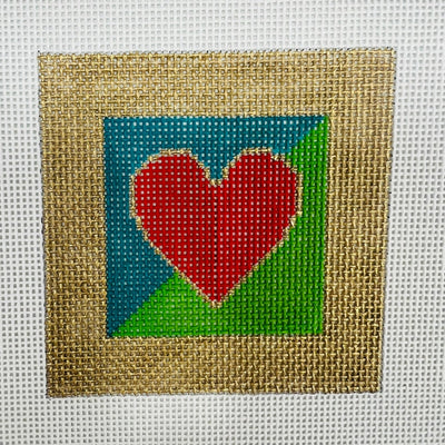 Cross my Heart 3" needlepoint canvas - Bargello Needlepoint