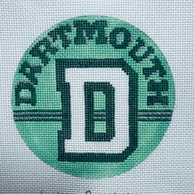 Dartmouth College D Round needlepoint canvas - Bargello Needlepoint