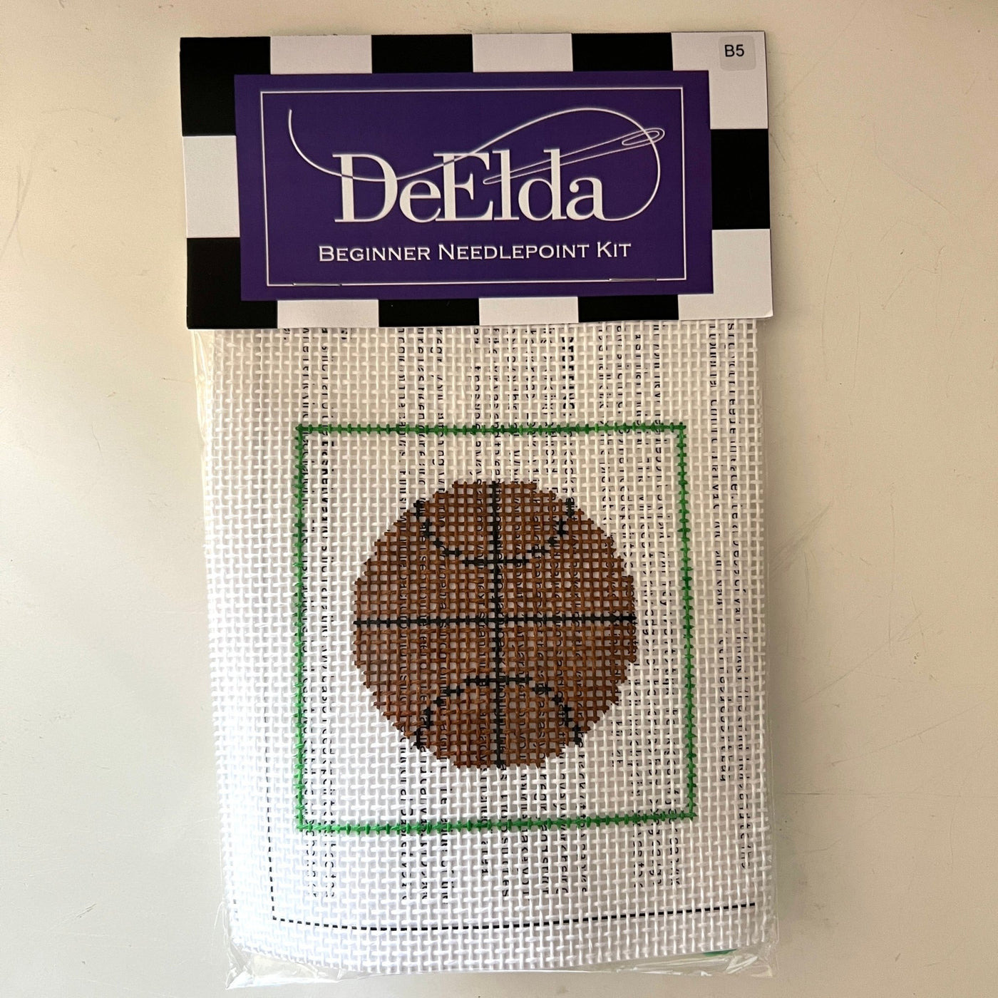 DeElda Basketball Kit (includes fiber) needlepoint canvas - Bargello Needlepoint