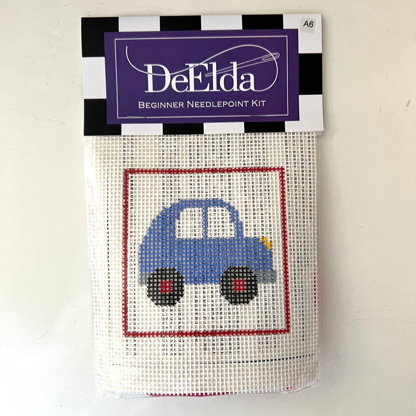 DeElda Blue Car Kit (includes fiber) needlepoint canvas - Bargello Needlepoint