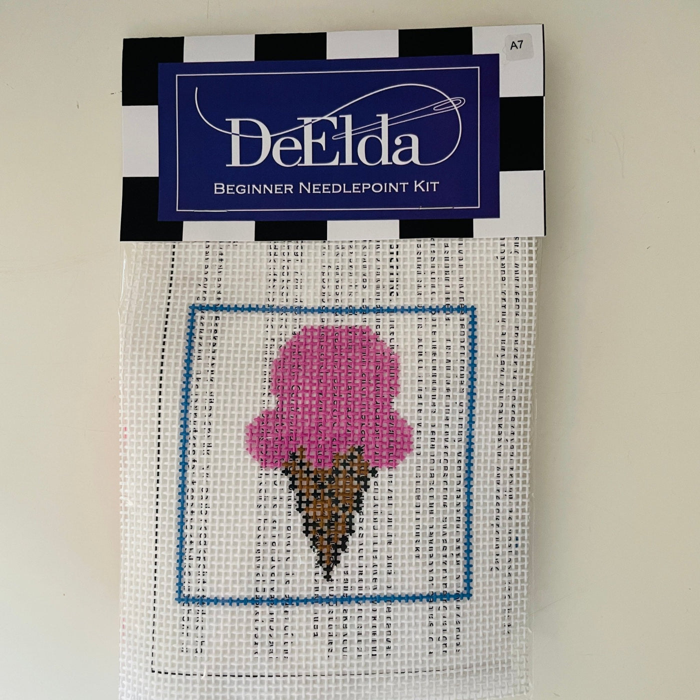 DeElda Ice Cream Kit (includes fiber) needlepoint canvas - Bargello Needlepoint