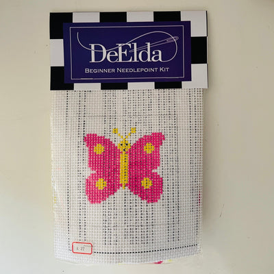 DeElda School Butterfly Kit (includes fiber) needlepoint canvas - Bargello Needlepoint