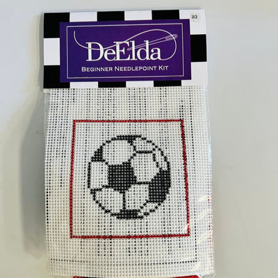 DeElda Soccer Ball Kit (includes fiber) needlepoint canvas - Bargello Needlepoint