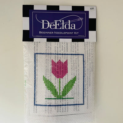 DeElda Tulip Kit (includes fiber) needlepoint canvas - Bargello Needlepoint