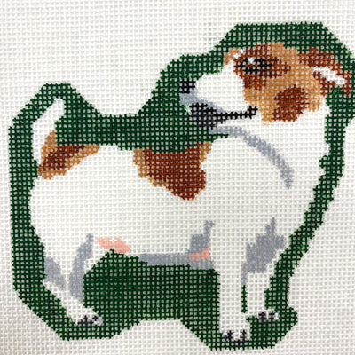 "Deliliah" Jack Russell needlepoint canvas - Bargello Needlepoint