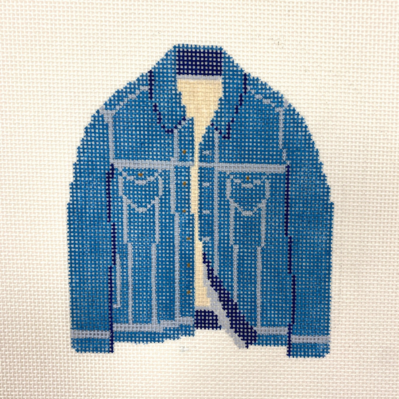 Denim Jacket needlepoint canvas - Bargello Needlepoint