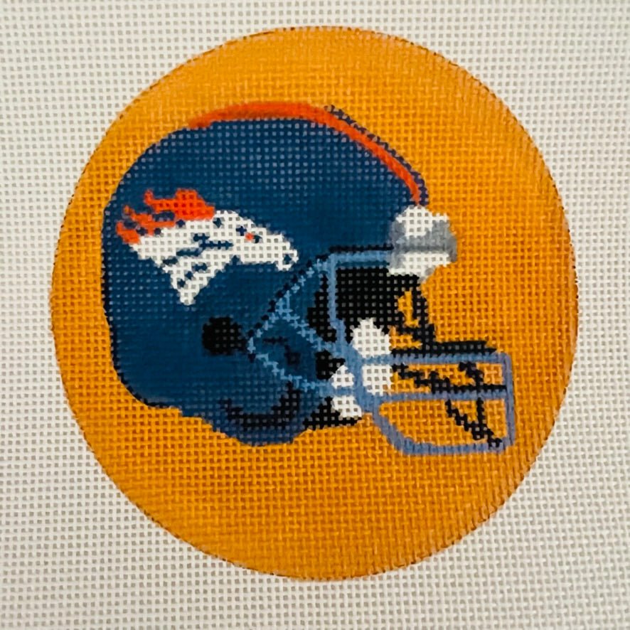 Denver Broncos Round needlepoint canvas - Bargello Needlepoint