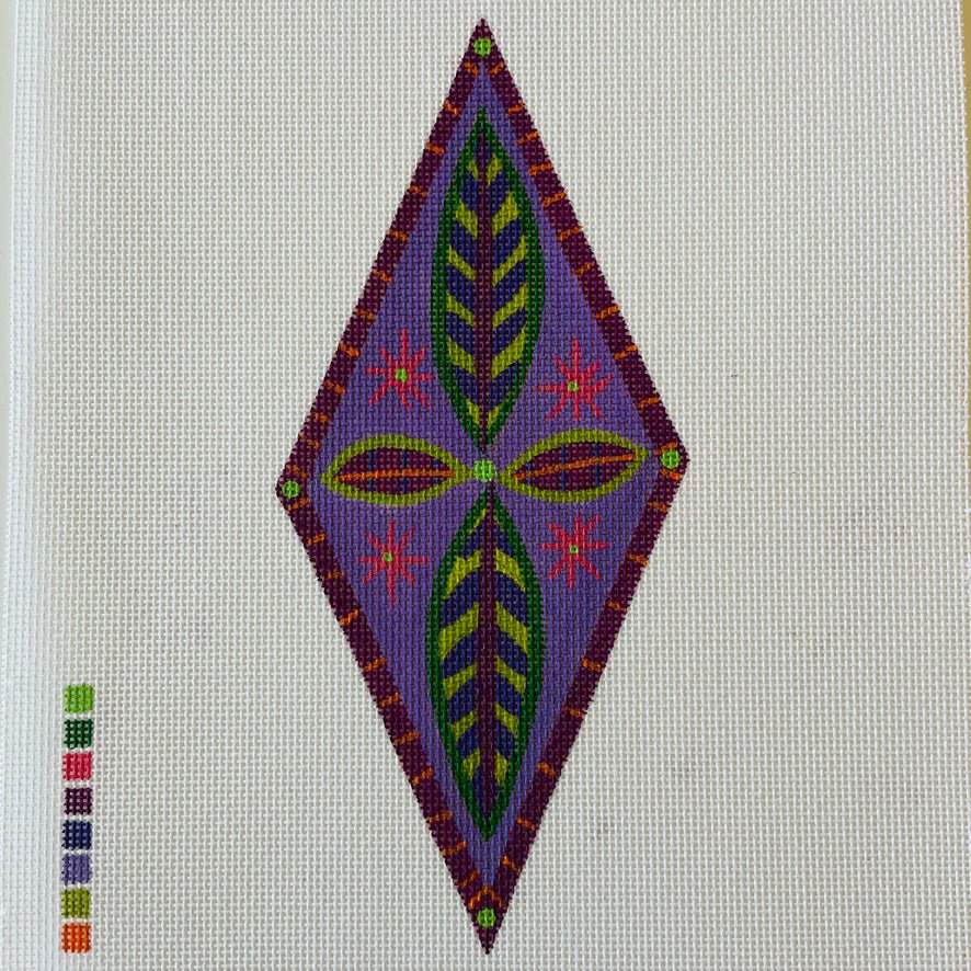 Diamond Flower Ornament needlepoint canvas - Bargello Needlepoint