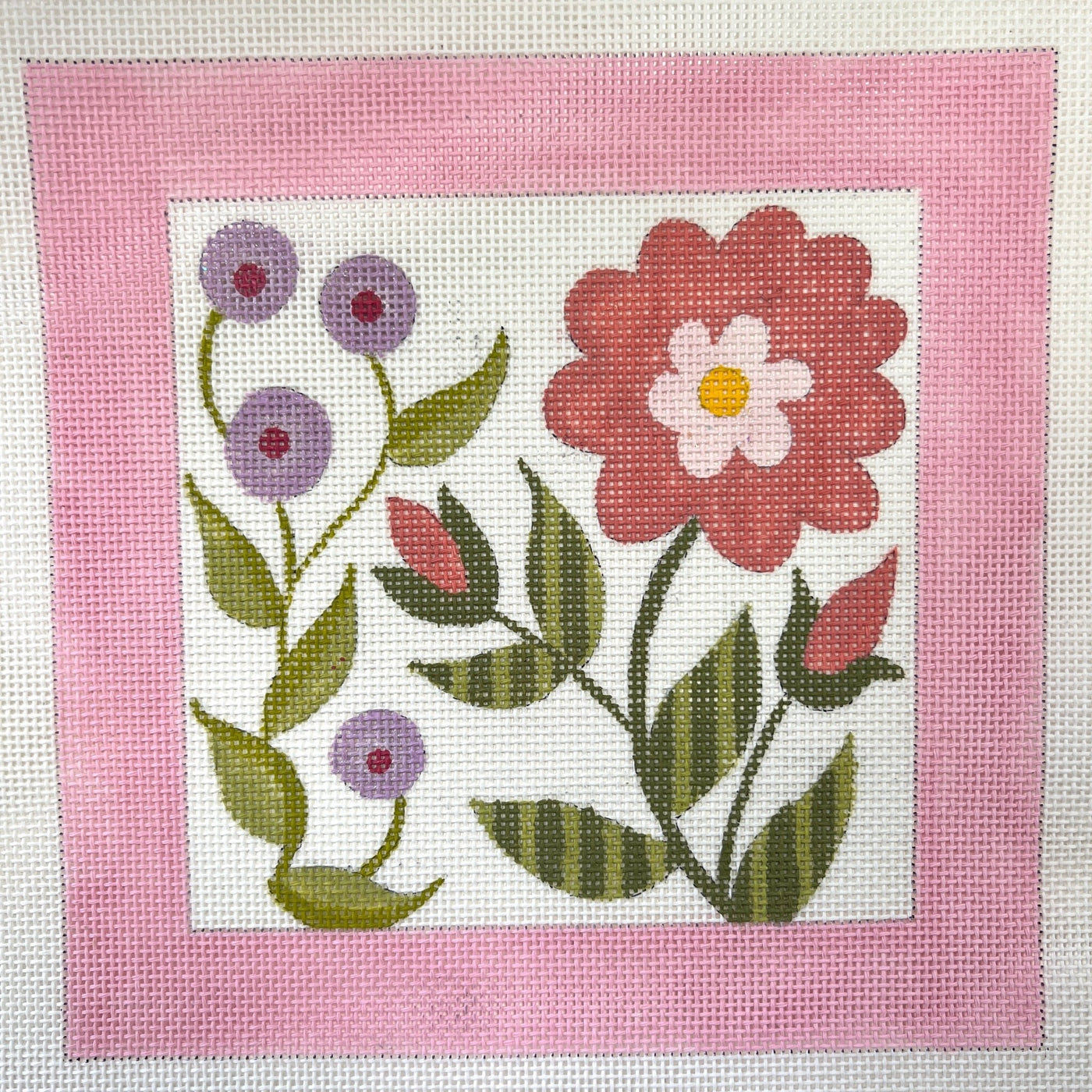 Dianthus needlepoint canvas - Bargello Needlepoint