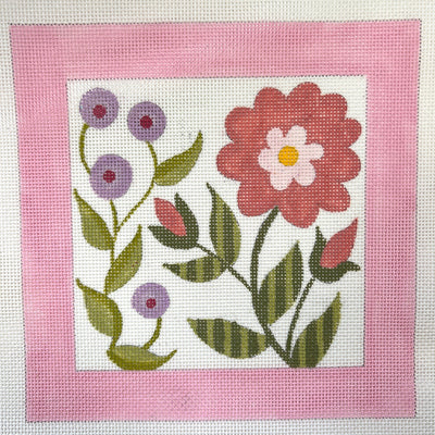 Dianthus needlepoint canvas - Bargello Needlepoint