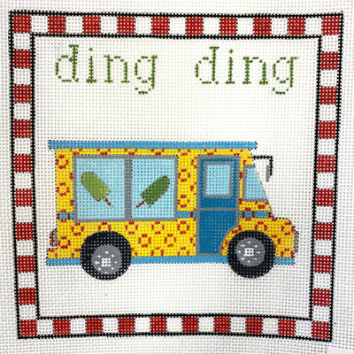 Ding Ding Ice Cream Truck needlepoint canvas - Bargello Needlepoint