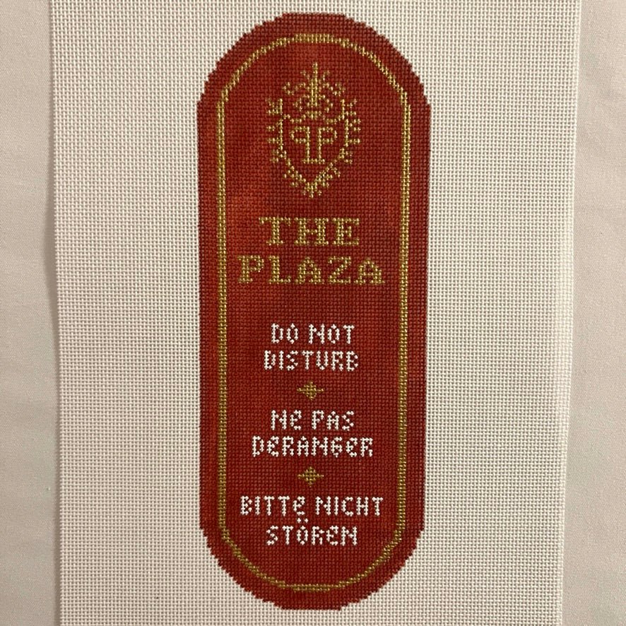 Do Not Disturb Plaza Door Hanger needlepoint canvas - Bargello Needlepoint