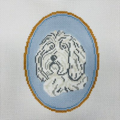 Dog Cameos - Multiple breeds available needlepoint canvas - Bargello Needlepoint