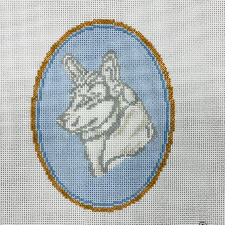 Dog Cameos - Multiple breeds available needlepoint canvas - Bargello Needlepoint