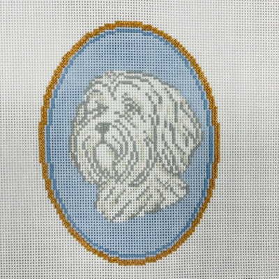 Dog Cameos - Multiple breeds available needlepoint canvas - Bargello Needlepoint