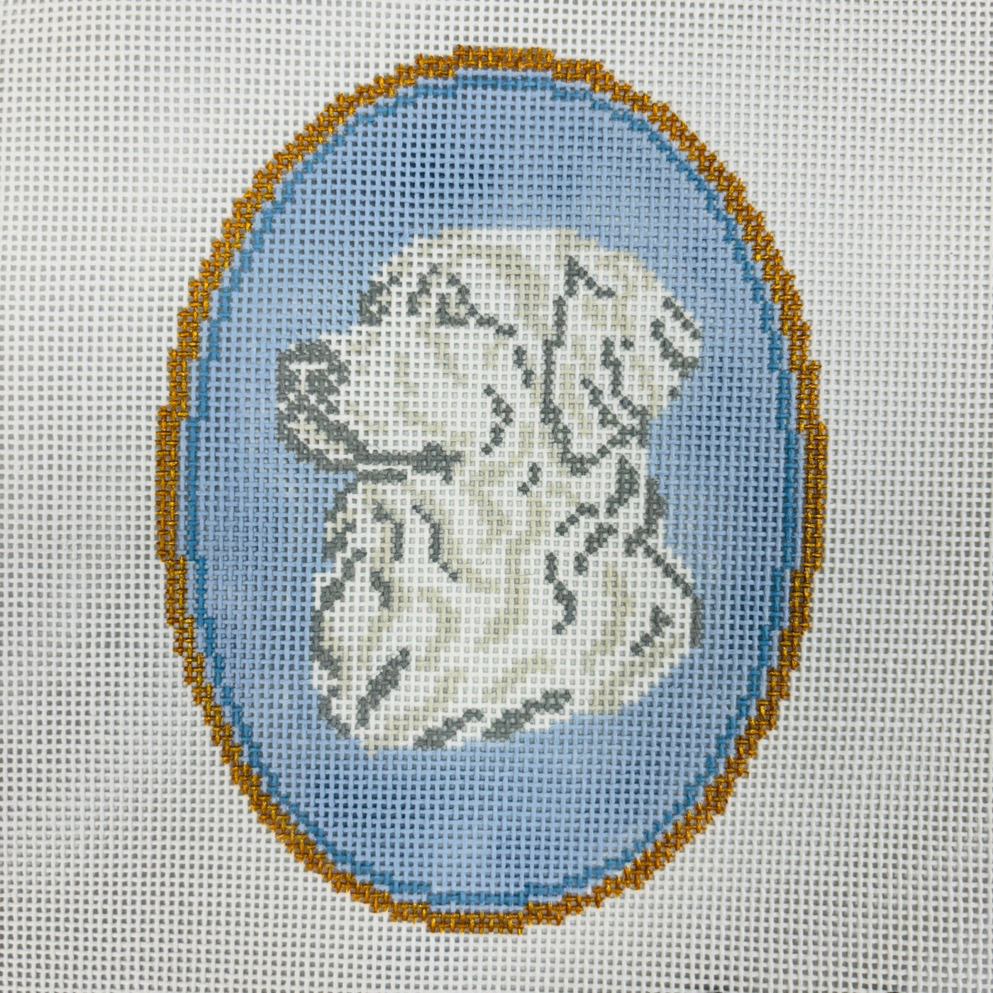 Dog Cameos - Multiple breeds available needlepoint canvas - Bargello Needlepoint