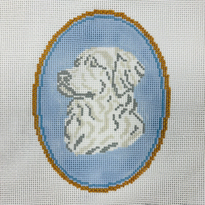 Dog Cameos - Multiple breeds available needlepoint canvas - Bargello Needlepoint