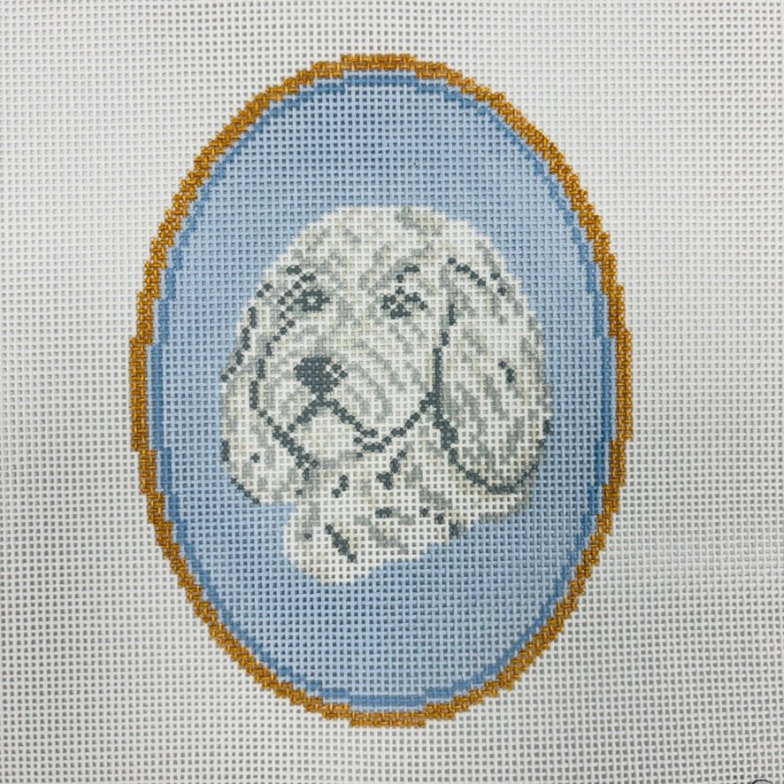 Dog Cameos - Multiple breeds available needlepoint canvas - Bargello Needlepoint