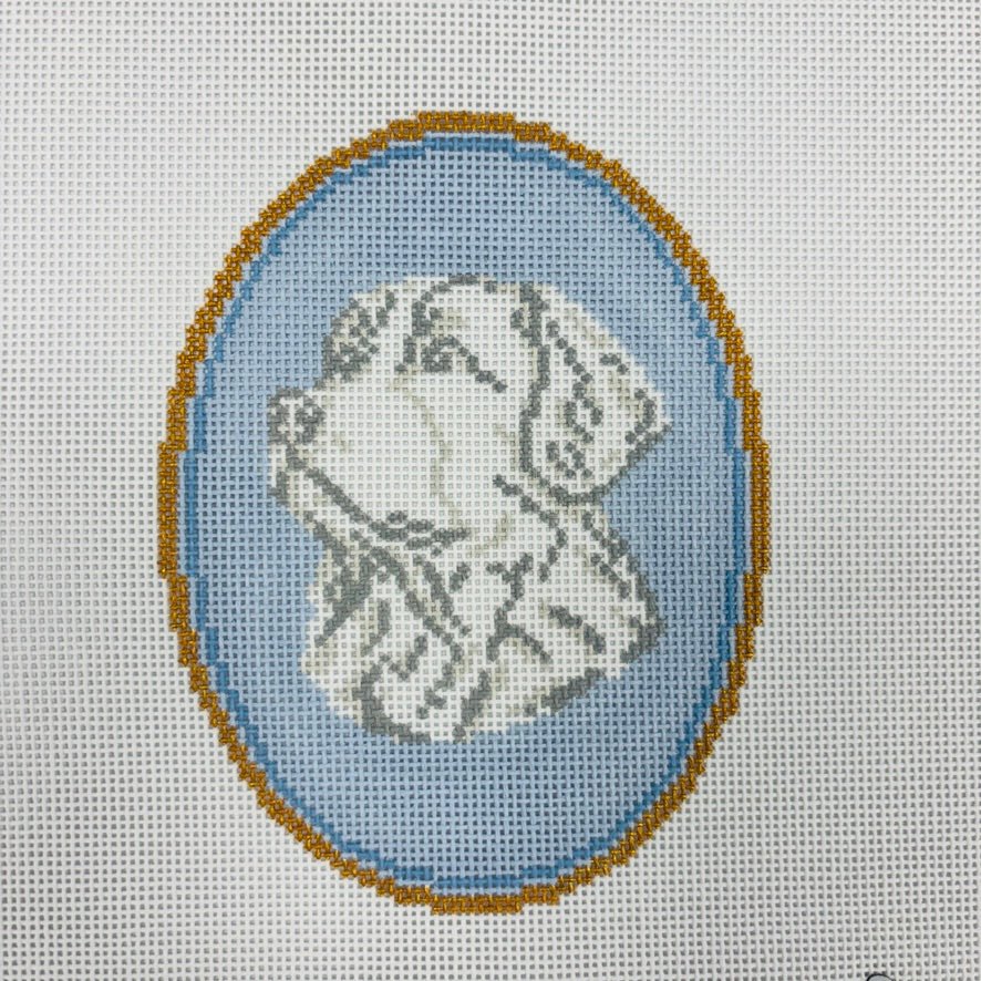 Dog Cameos - Multiple breeds available needlepoint canvas - Bargello Needlepoint