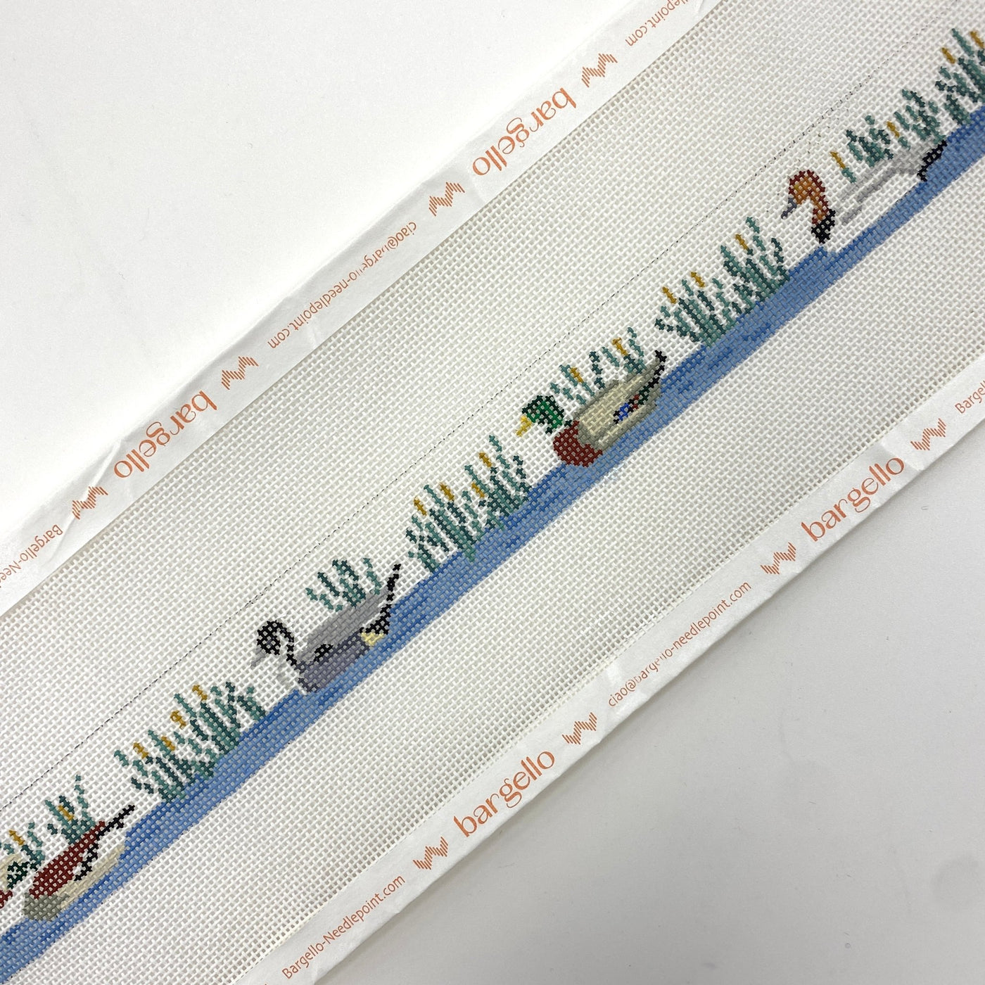 Ducks in Reeds Belt needlepoint canvas - Bargello Needlepoint