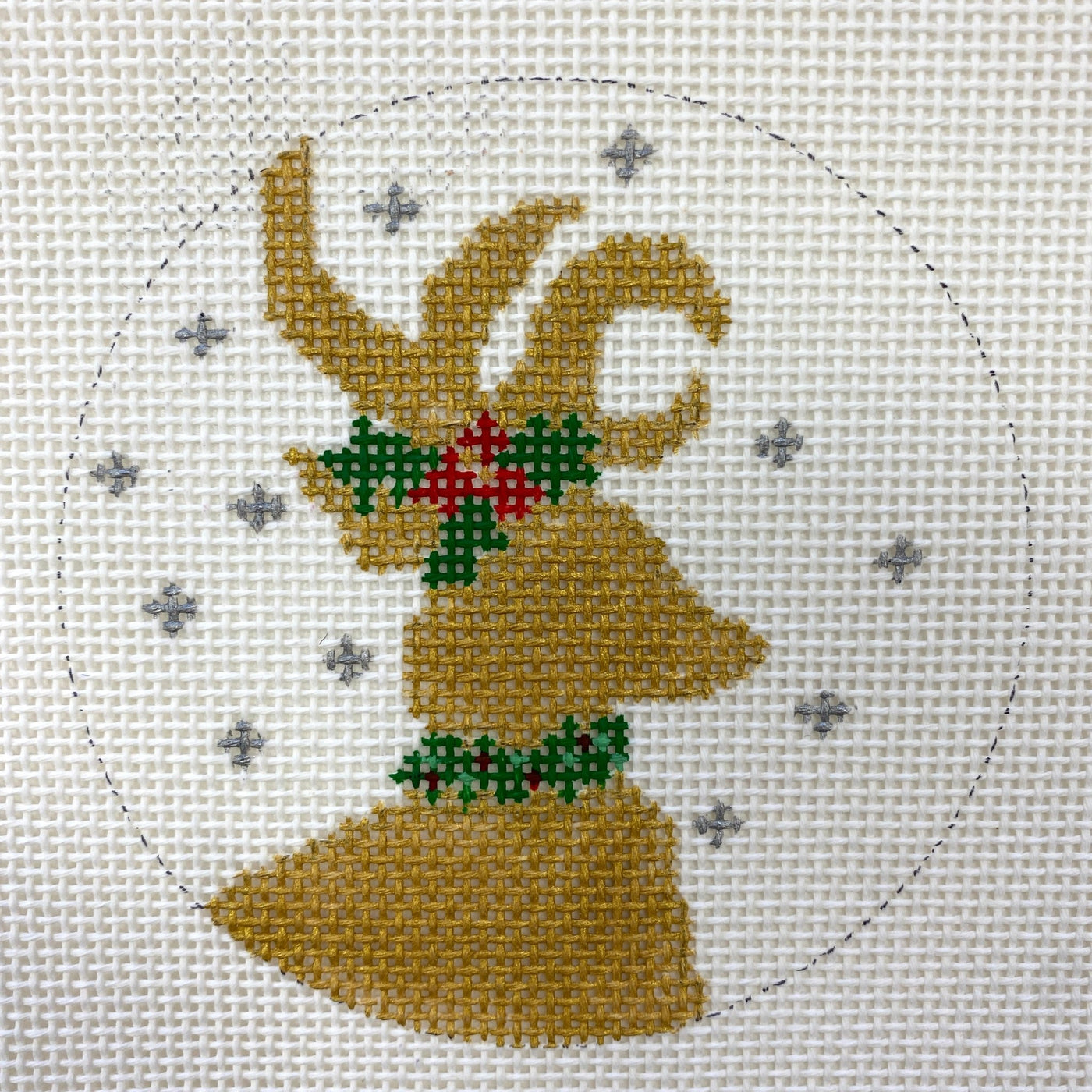 Elegant Reindeer Ornament needlepoint canvas - Bargello Needlepoint