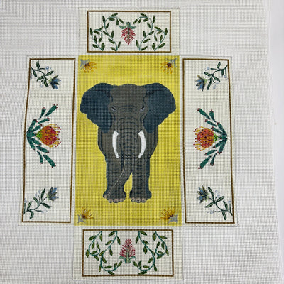 Elephant Floral Brick Cover needlepoint canvas - Bargello Needlepoint