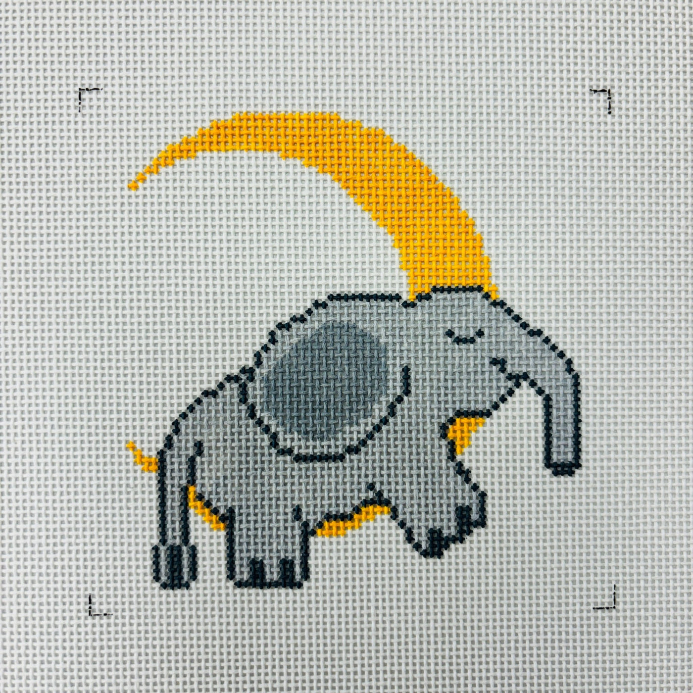 Elephant Lunar needlepoint canvas - Bargello Needlepoint