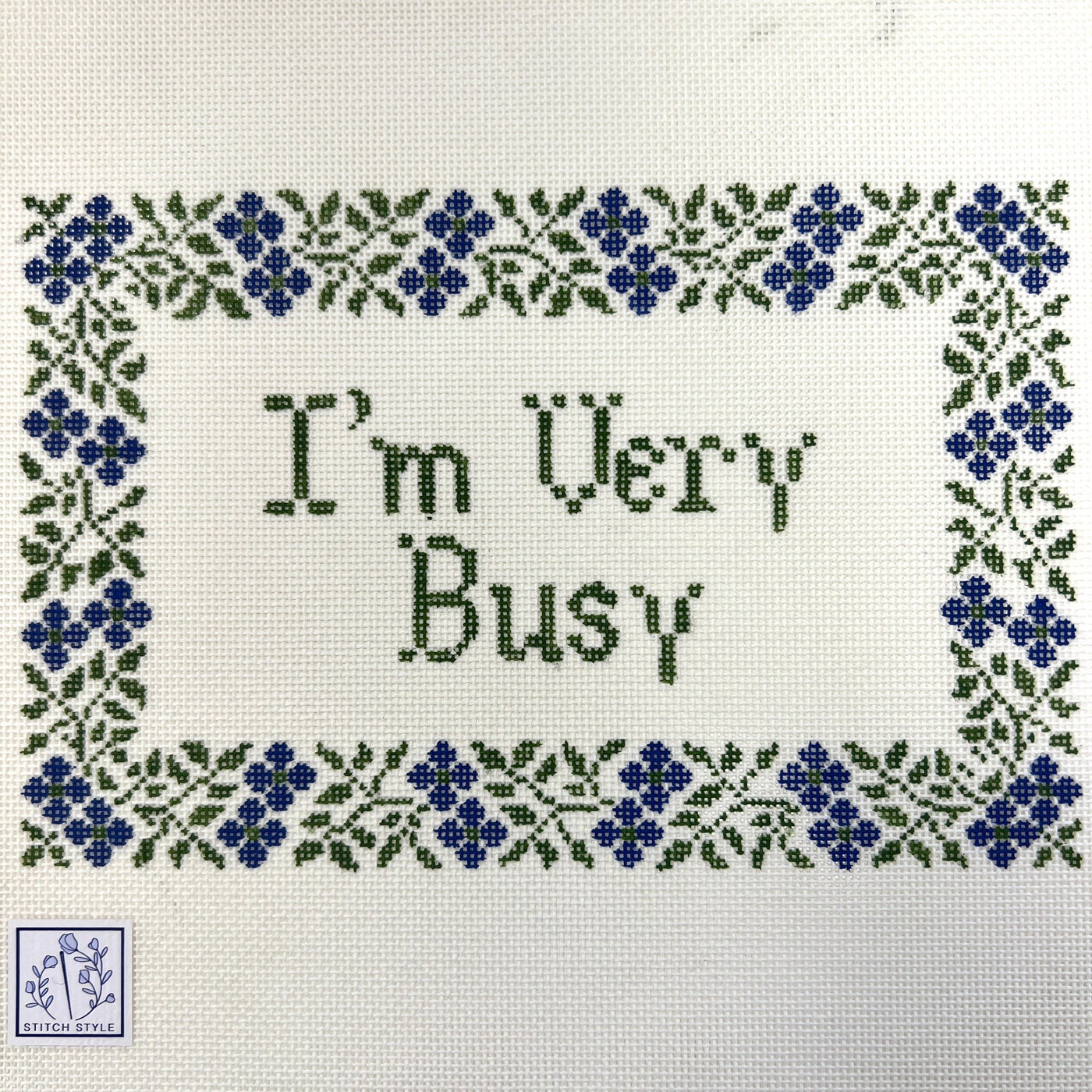 Eleven Gables: I'm Very Busy needlepoint canvas - Bargello Needlepoint